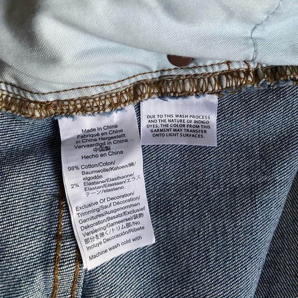 MADEWELL Blue Denim Jean Shorts High-Waisted Raw Hem Women’s Size 36 (Waist 44”) - Picture 11 of 11